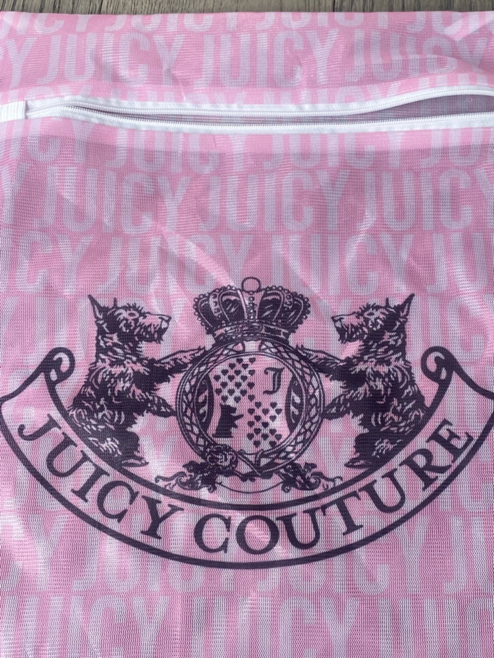 Juicy Couture Pink Logo Cosmetic Pouch with Crest - 11x14.5” - Picture 4 of 11